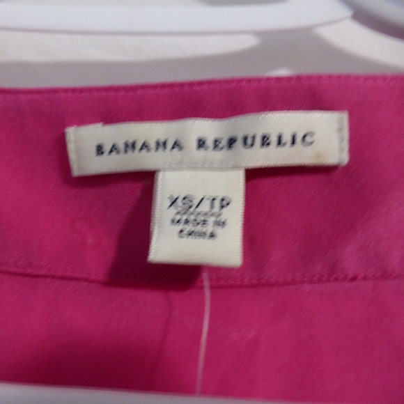 BANANA REPUBLIC | xs, extra small | Silk Hot Pink Puff Sleeve Blouse | NWT - Picture 7 of 15